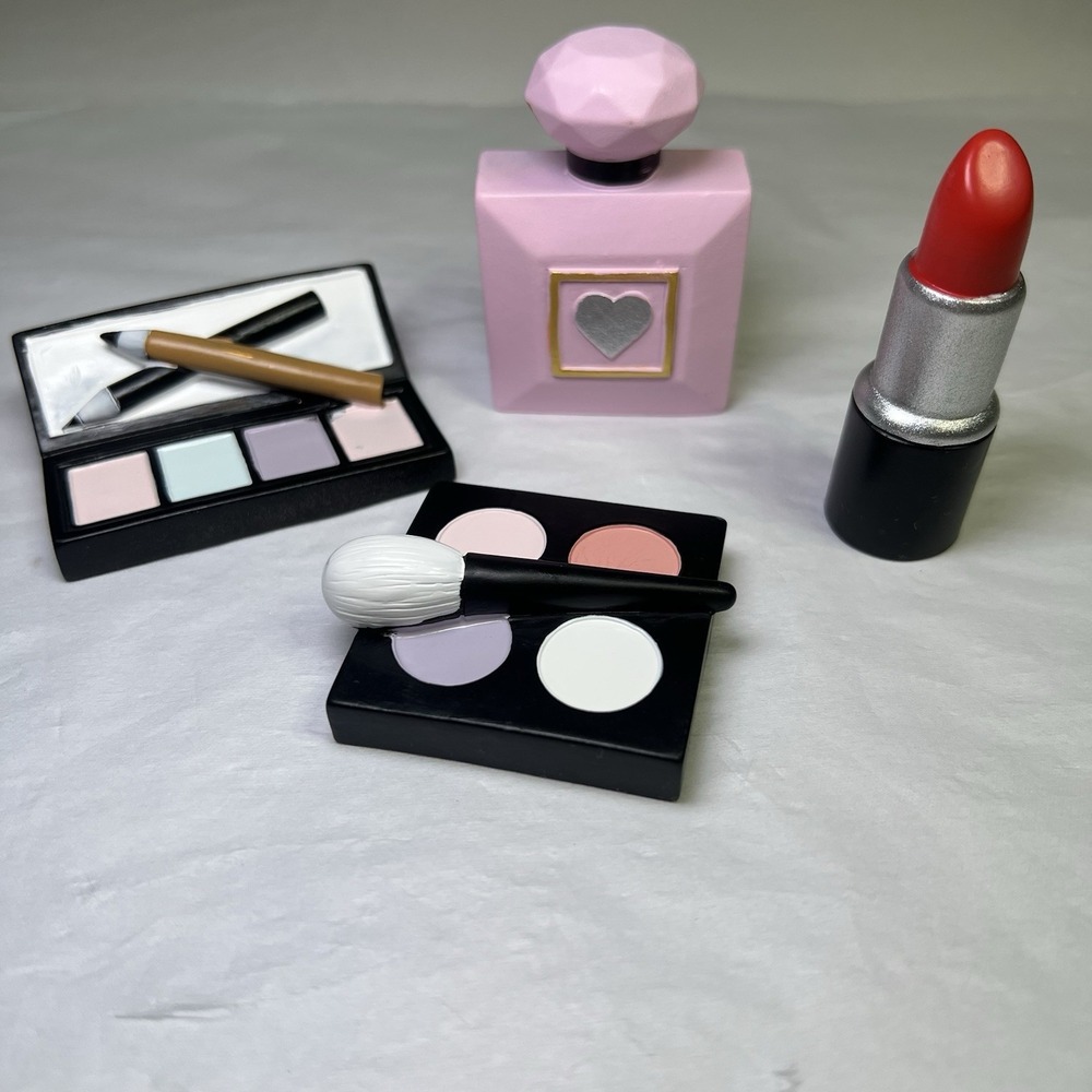 MEMOVAN Makeup Cake Topper 4 Pack Resin Cosmetics Lipstick Perfume‎ Bottle Spa